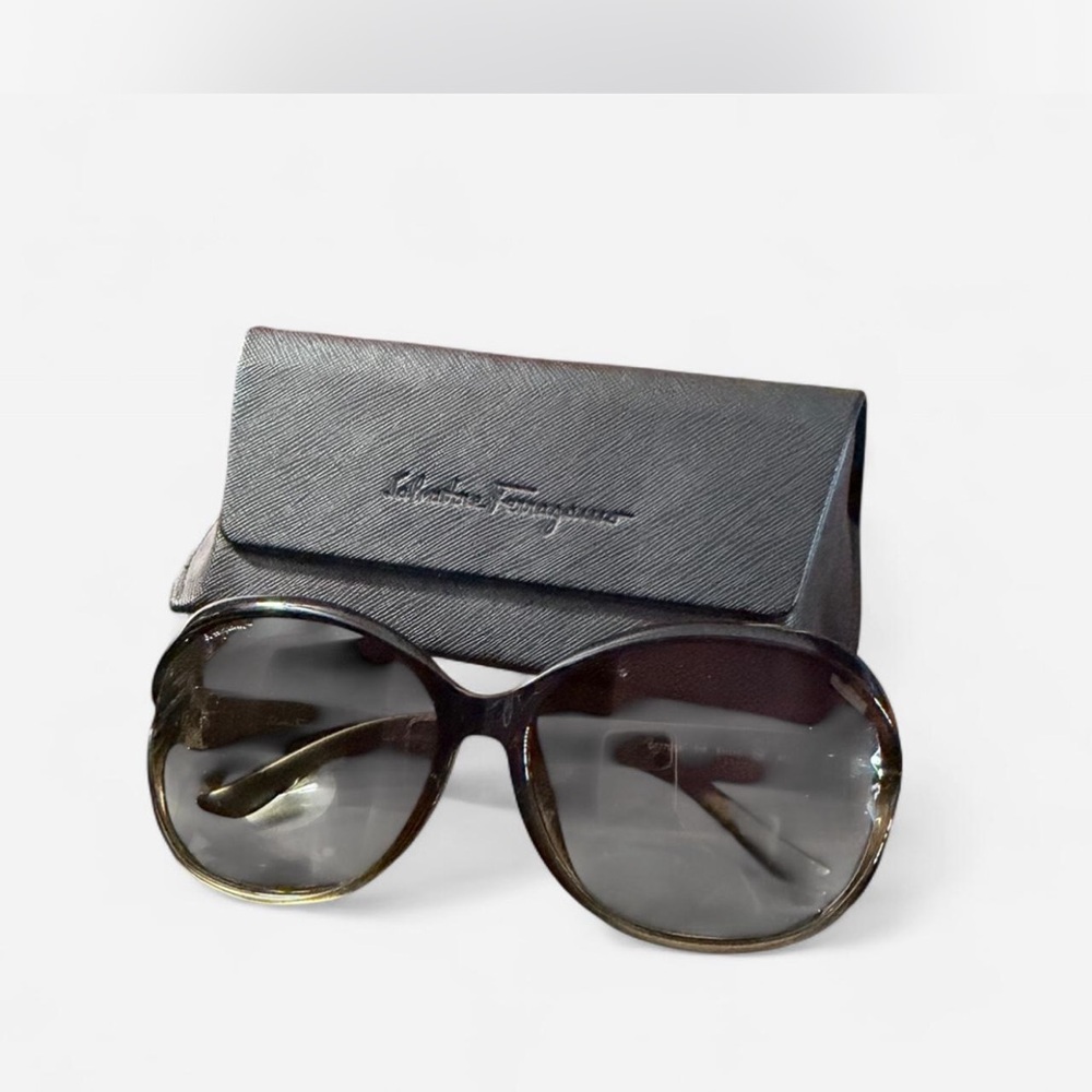 Salvatore Ferragamo Black and Khaki Sunglasses
